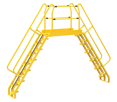 Alternating 12 Step Cross-Over Ladder w/ 56 Degree Step Angle & 66